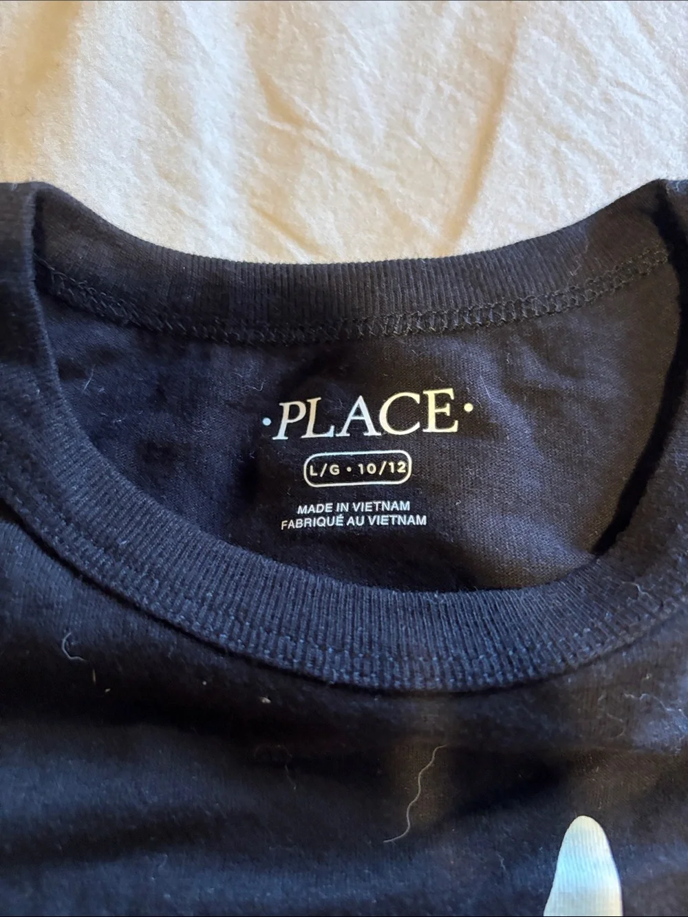 The Children's Place Black Tee with White Skeleton Peace Hand Graphic